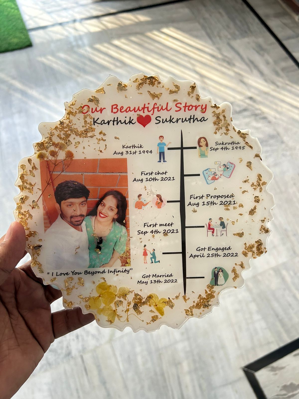 Resin Love Story Frame