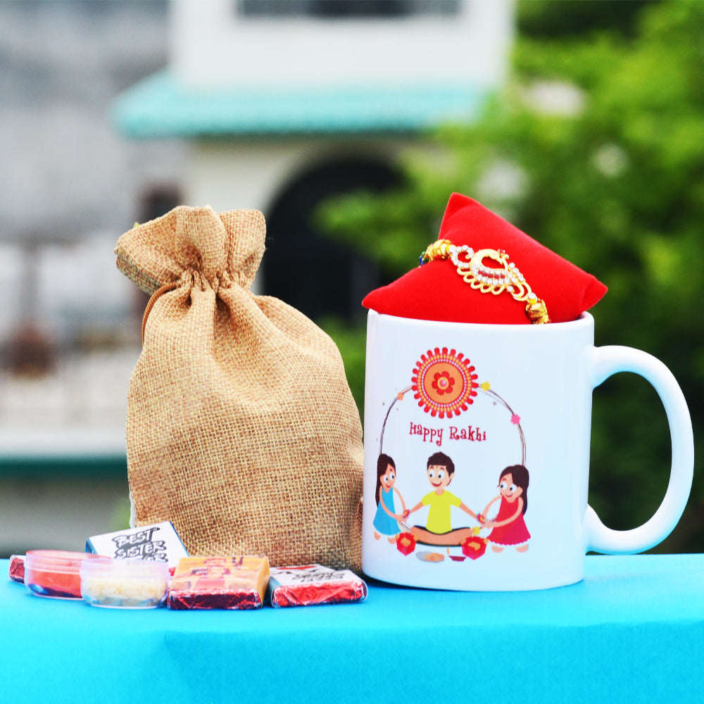 Fancy Rakhi Chocolate Potli And Raksha Bandhan Mug