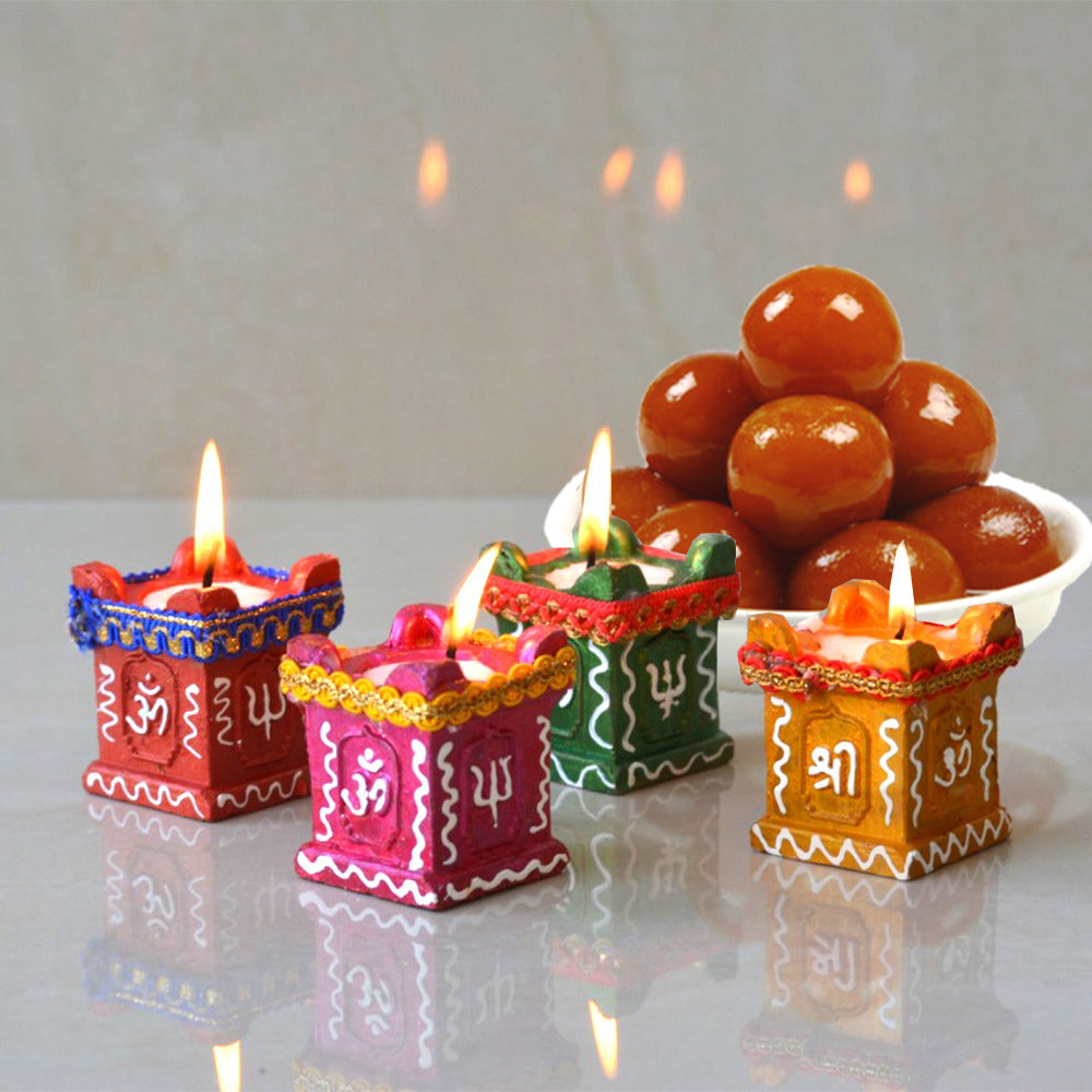 TULSI DIYA+SWEET HAMPER