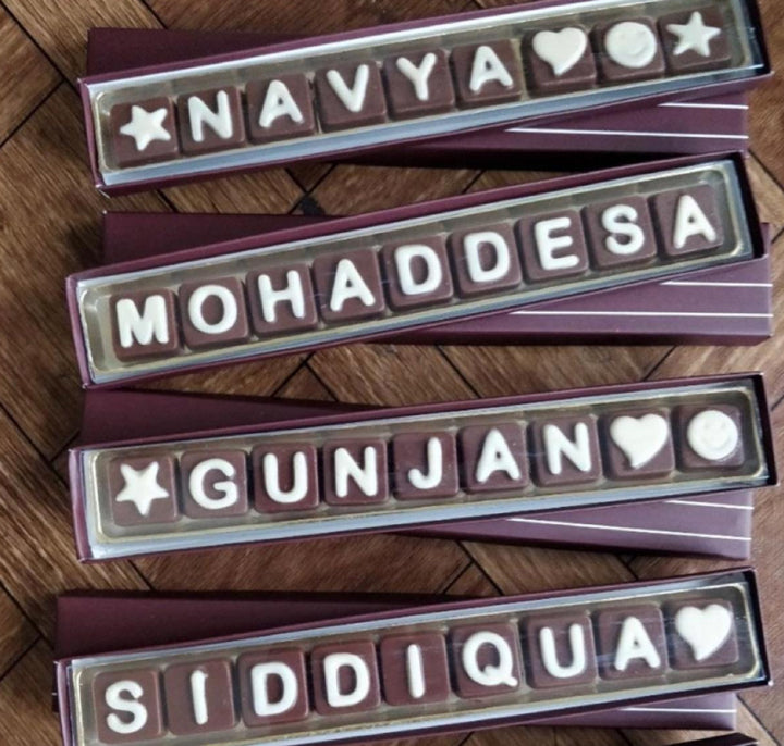 Customize Name Chocolates.