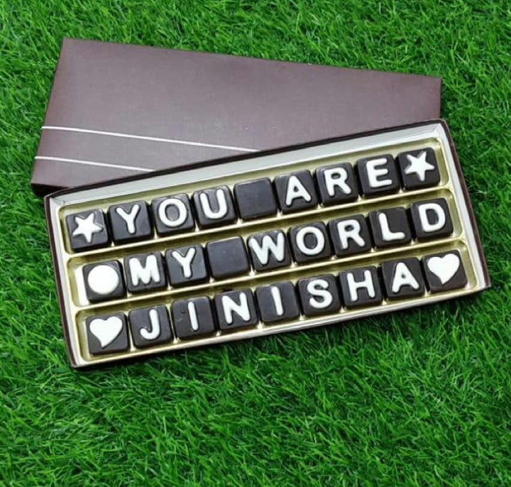 Customize Name Chocolates.
