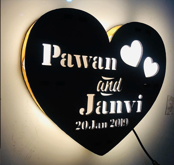 Heart Shape Personalized Lamp