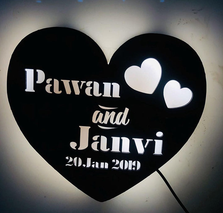 Heart Shape Personalized Lamp