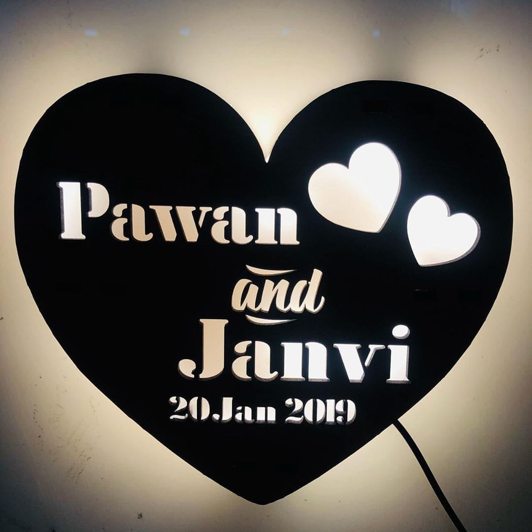 Heart Shape Personalized Lamp