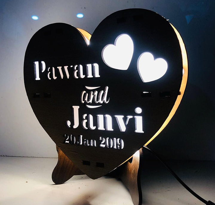 Heart Shape Personalized Lamp