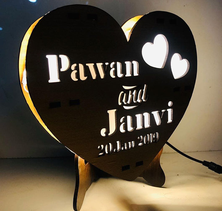 Heart Shape Personalized Lamp