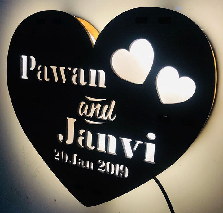 Heart Shape Personalized Lamp