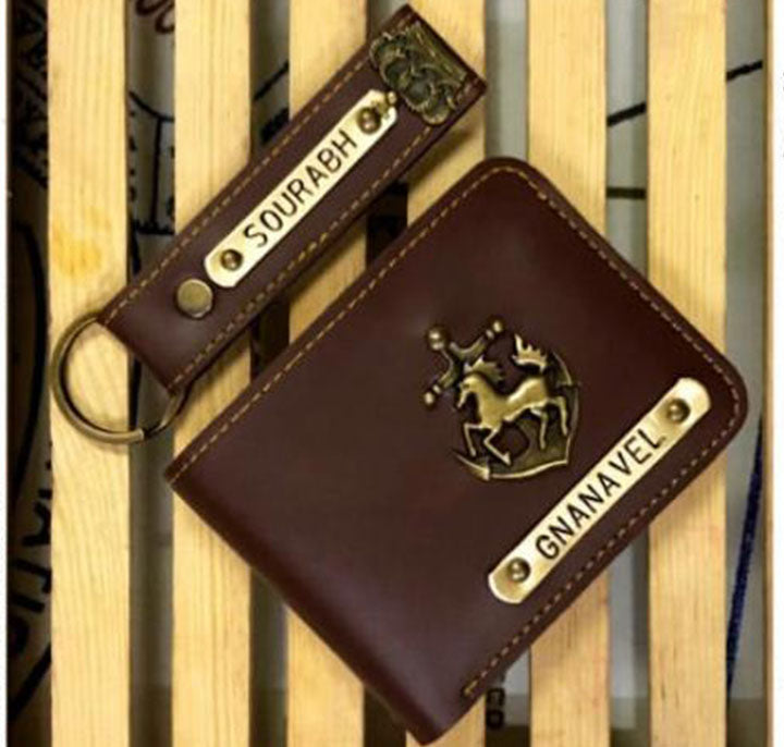 MENS WALLET+LEATHER KEYRING