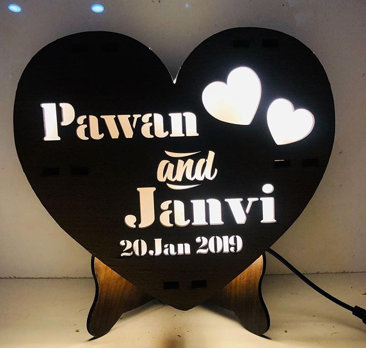Heart Shape Personalized Lamp