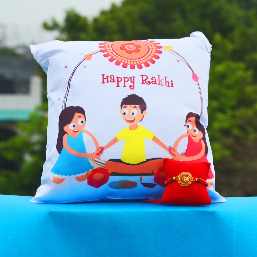 Cushion and Rakhi Combo
