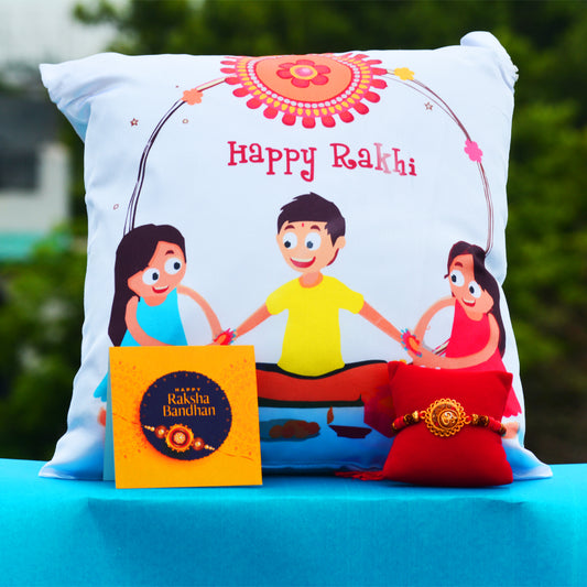 Cushion and Rakhi Combo