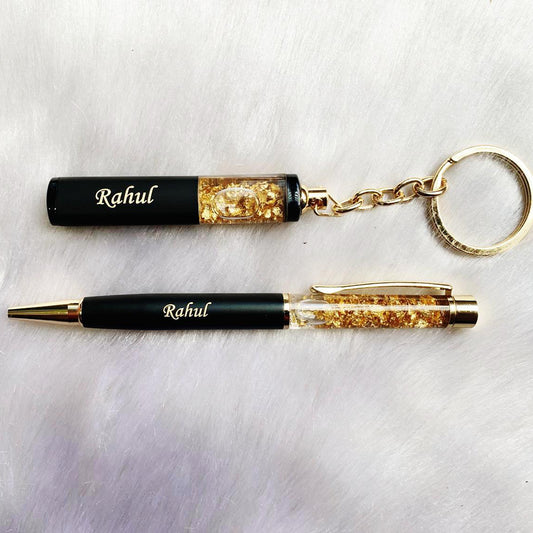 GOLD FLAKE PEN & KEYRING SET
