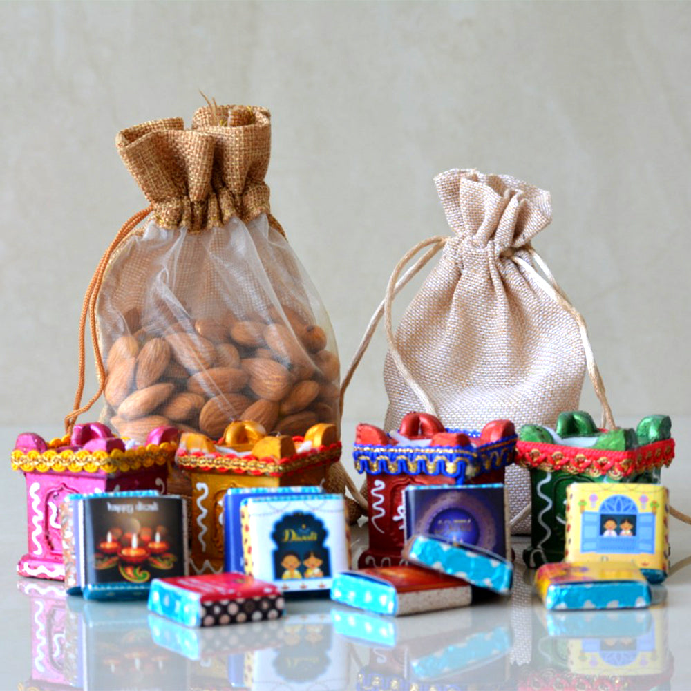 PRINTED DIYA+PACK OF POTLIS
