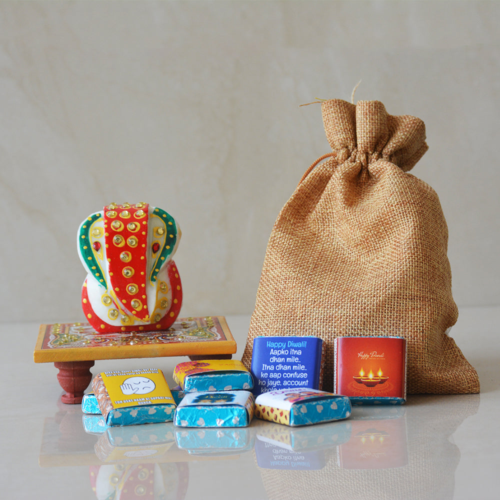 MARBEL GANESH JI+CHOCOLATE POTLI