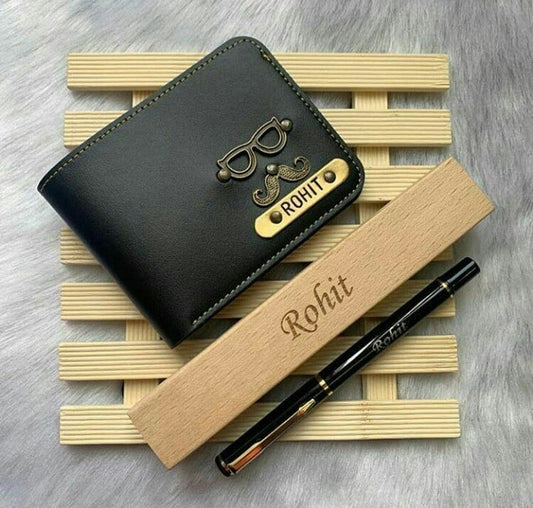 Men's Wallet+Wooden Case and Pen