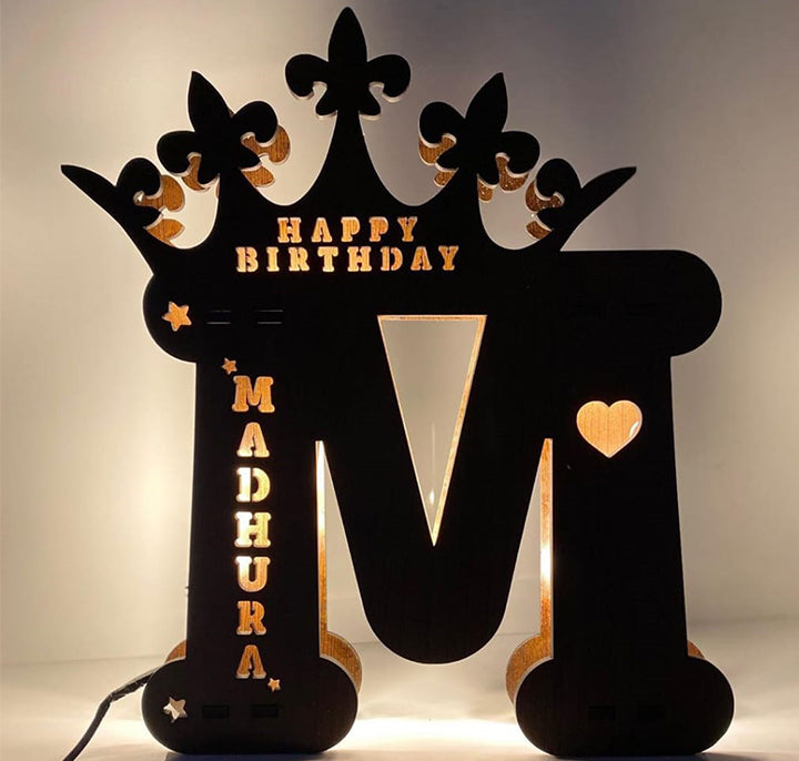 Initial Lamp With Crown