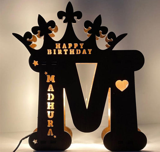 Initial Lamp With Crown