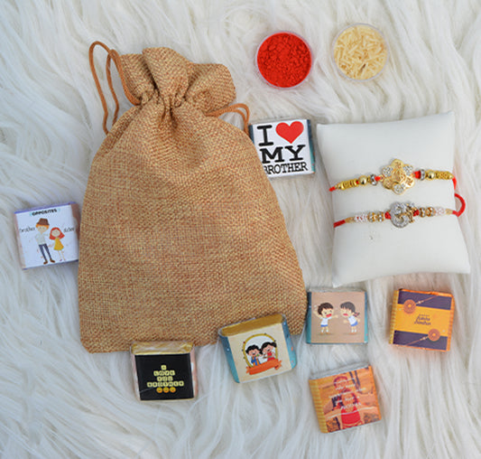 Chocolates Potli+Rakhi (Set of 2)
