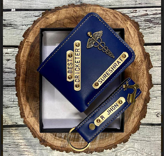 MENS WALLET+LEATHER KEYRING